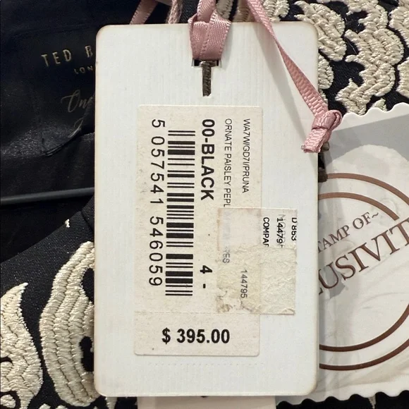 Ted Baker London Black and Cream Floral Mini Dress - Picture 3 of 9